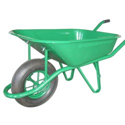 Hot selling WB6400 pneumatic tyre 0.6mm Steel galvanized Tray Garden Tools Wheelbarrow