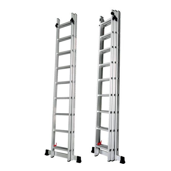 3.8m/4m/4.4m/5m/5.8m/6.2m Lidl Aluminum Ladder Telescopic Extension Retractable Folding Stairs Ladder