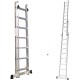 150kg Load Capacity 2.3M Compact Extension Ladder Adjustable Folding Ladders with Non Slip Feet