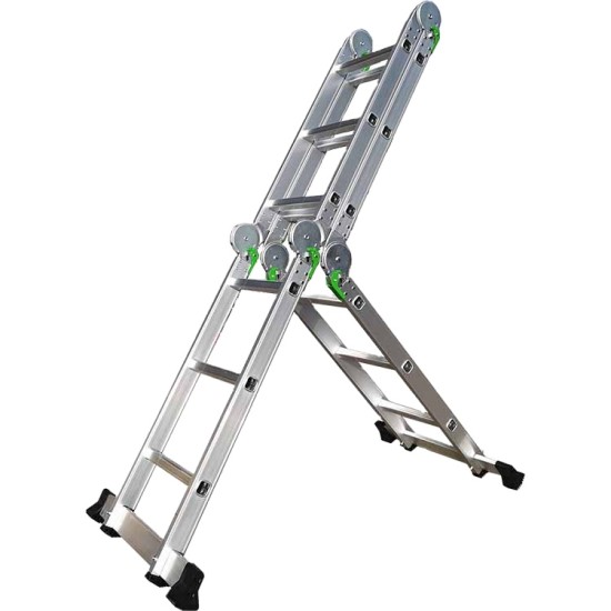 150kg Load Capacity 2.3M Compact Extension Ladder Adjustable Folding Ladders with Non Slip Feet