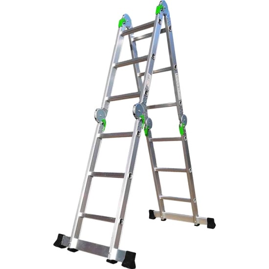 150kg Load Capacity 2.3M Compact Extension Ladder Adjustable Folding Ladders with Non Slip Feet