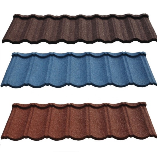 Black stone coated metal shingle roofing tile per pc prices in China suppliers stone coated metal roof tile