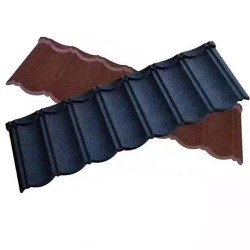 Black stone coated metal bond tile per pc in China suppliers stone coated metal roof tile