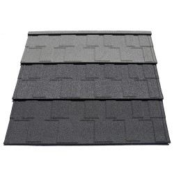 Black stone coated metal shingle tile per pc in China suppliers metal Aluminum roof tiles