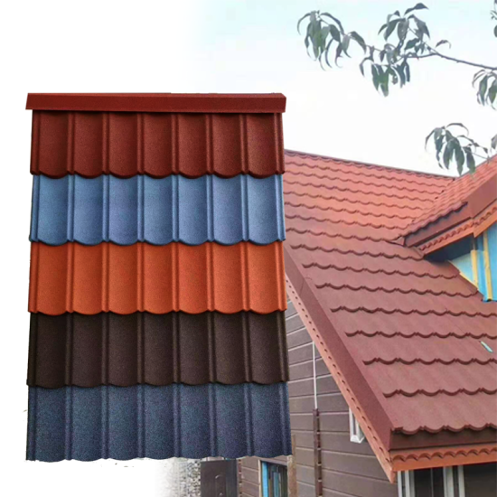 Black stone coated metal shingle tile per pc in China suppliers metal Aluminum roof tiles