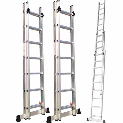 Portable Foldable gold aluminium ladder telescopic extension ladder